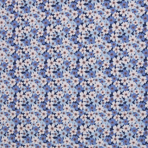 Baumwollstoff - Lilly - Blümchen - blau